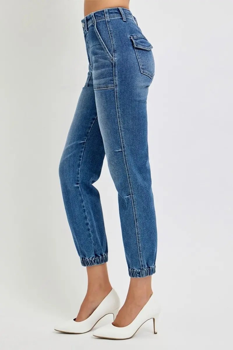 RISEN Full Size High Rise Ankle Jogger Jeans for Women - Love Salve